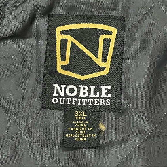 Noble Outfitters Mens 3XL hoodie Quilted Lined gray Heavy Duty YKK Zip - Picture 7 of 8